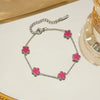 Silver Gold Color Plant Five Leaf Flower Bracelet Single Sided Plum Blossom Stainless Steel Jewelry Women's Pentalobe - Image 11