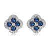 Golden Plated Inlaid CZ Stone Flower Shape Stud Earrings Sparkling Multi-colour 4-Leaf Flower Earrings Romantic Jewelry - Image 8