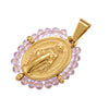 Virgin Mary Pendant Necklace with Colorful Beaded Stainless Steel Chain - Image 18