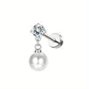 1PC Stainless Steel Cartilage Stud Earrings for Women Opal Flat Back Earring Studs Lip Bar Nose Ear Piercing Jewellery - Image 7