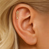 Silver Delicate Star Chinese Knot Earring CZ Dangle Cartilage Studs Birthday Gift for Her Jewelry - Image 3