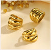 Stainless Steel Chunky Dome Rings for Women, Geometric Ring Gold Plated Aesthetic Jewelry - Image 19