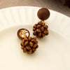 Vintage Maillard Coffee Tone Clip on Earrings for Non Pierced Retro Style Brown Resin Tiger Eye Stone Artistic Women Ears Clips - Image 3