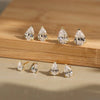 Kiss Mandy Silver Oval Zirconia Ear Stud Daily Simple Accessories Sparkling CZ Engagement Stud Earrings - Image 1