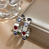 Punk Colorful Heart Shaped Zircon Stainless Steel Earrings Hoop Earrings for Women Girl Ear Huggies Daily Jewelry - Image 2