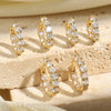 Cubic Zirconia Huggie Cartilage Hoop Earring Set 6 Pieces - Image 3
