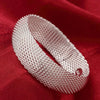 Silver Big Bangles Bracelet Cute Charms for Women Lady Jewelry Adjustment Cuff Wedding - Image 1