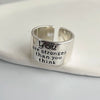 Silver Rings For Women Men Wide Vintage Letters Open Ring For Birthday Party Gift - Image 3