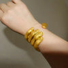 1PC Vintage Metal Alloy Gold-Plated Hand Style Bracelet For Women Jewelry Exaggerated Party Show Accessory - Image 1