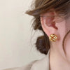 Hiphop Punk Metal Twist Knit Knot Ball Stud Earring for Women Gold Color Female Twine Ear Jewelry Christmas Gift - Image 3
