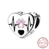 Love Heart Shaped Charms Silver Family Love Friendship Charms Fit Bracelet Bangle Women Jewelry Gifts - Image 18