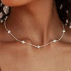 2pcs Silver Four-leaf Flower Necklace Bracelet Set for Women Adjustable Link Chain Necklace Set Jewelry Gift - Image 2