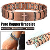 Mens Magnetic Bracelets, Cross Copper Plating Bracelet with Double-Row Strength Magnets for Men Husband Dad Christmas Gifts - Image 1