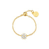 Silver Octagonal Star/Round/Petal Zircon Charms Finger Rings For Women Adjustable Opening Chain Ring Jewelry - Image 14