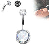 1PC Crystal Sexy Belly Navel Piercing Titanium Steel Heart Belly Button Square Rhinestone Navel Rings Belly Piercing - Image 2