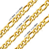 Stainless Steel Cuban Figaro and Wheat Link Necklace in 5 mm or 7 mm Widths - Image 18