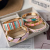 Sweet Pink Enamel Dropped Glaze Flower Texture Bracelet For Women Retro Leaf Star Floral Embossed Zircon Bangle Party Jewelry - Image 5