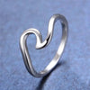 Women Stainless Steel Wave Ring Minimalist Statement Daily Beach Party Finger Jewelry - Image 3