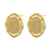 Enamel A-Z 26 Initial Letter Stud Earrings for Women Vintage Gold Plated Hollow Alphabet Oval Earrings Charm Jewelry - Image 4