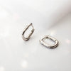 Silver Retro Geometric Square Circle Hoop Earrings for Women Gift Zircon Huggies Ear Buckle Piercing Jewelry - Image 3