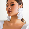 4 Colors Exaggerated Big Fluffy Fabric Flower Petal Drop Earrings for Women Elegant Earring Wed Bridal Accessories - Image 2