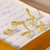 316L Gold Plated Stainless Steel Snake Rings For Women Men Open Adjustable Ring Vintage Gothic Aesthetic Jewelry - Image 6