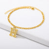 Vintage 26 Initial Letter Pendant Cuban Chain Anklet Gold Plated Leg Ankle Bracelets For Women - Image 19