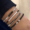 4 PCs/Set Black Stone Bracelets For Women Boho Handmade Multilayer Jewelry Accessories - Image 4