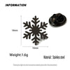 hip-hop snowflake hollow stainless steel gold-plated badge, suit lapel pin black, men's brooch set - Image 2