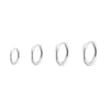 Four-Pair Stainless Steel Circle Hoop Earring Set in Gold-Tone or Silver-Tone - Image 9