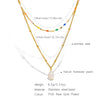 Double-layer Layered Necklace for Women, Stainless Steel Chain Pearl Charm Pendant Necklace for Daily Jewelry - Image 6