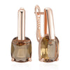 Square Brown Zircon Drop Earrings for Women Rose Gold Color Bride Wedding Jewelry - Image 6