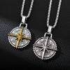 Retro Viking Compass Pattern Round Pendant Necklace Men's Necklace Necklace Nautical Compass Pendant Accessories Jewelry - Image 1