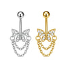 1pcs Faux Fake Belly Piercing Flower Butterfly Dangling Fake Belly Button Pircing Clip On Umbilical Navel Cartilage Earring Clip - Image 9