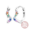 Silver Hoop Earrings Purple Zircon Flowers Butterflies Studs Earring For Women Wedding Engagement Gift - Image 11