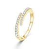 Opening Ring for Women Girls Sparkling Lab Diamond Half Eternity Wedding Ring Adjustable Jewelry Gift - Image 8