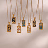 316L Stainless Steel Coloeful Tarot Necklace Zircon Star Moon Sun Lovers Magiclan Knight Empress Necklace For Women - Image 5