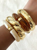 Four-Piece Resin and Acrylic Bangle Set in Multicolor and Gold-Tone or Silver-Tone Styles - Image 4