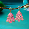 Shiny Zircon Christmas Tree Earrings for Women Xmas Colorful Bulb Tree Bell Drop Earrings Year Party Jewelry Gifts - Image 4