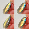 Blue Labradorite Pendant Irregular Shape Bead Stone Orange Necklace for Men Women - Image 37