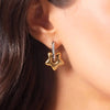 Chunky Bold Dual-Toned Lucky Star Puffy Dangle Charm Stainless Steel Hoop Earrings Boho Jewelry for Women Gift - Image 3