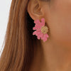Vintage Blue Drip Oil Flower Stud Flower for Women Metal Four Petal Floral Temperament Earrings Wear Jewelry Gift - Image 7