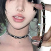 Red Brown Vintage Irregular Metal Circle Leather Necklace Choker Gothic Sweet Cool Retro Leather Collar Choker Jewelry Y2K - Image 1