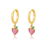 Pink Enamel Heart Hoop Earrings For Women Vintage Gold Plated Stainless Steel Earrings Jewelry - Image 6