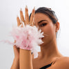 Exaggerated Ostrich Natural Feather Cuff Wrist Sleeve Bracelets for Women Summer Party Boho Adjustable Bangles Y2K Jewelry Gift - Image 3