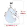 Vintage Wire Wrap Butterfly Gemstone Rose Quartz Amethyst Opalite Crystal Pendant Necklace - Image 6