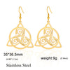 Trinity Celtics Knot Drop Earrings Stainless Steel Spiral Triskele Triskelion Symbol Earrings Women Jewelry Party Gift - Image 6