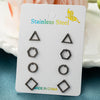 4Pairs Geometric Stainless Steel Heart Star Earring Moon Cross Ear Jewelry Set Girls Simple Classic Earrings Gifts Accessories - Image 9