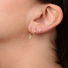Three-Pair Square Cubic Zirconia Huggie Earring Set - Image 2