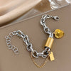 Heart Detail Necklace or Bangle in Two-Tone Stainless Steel Style - Image 5